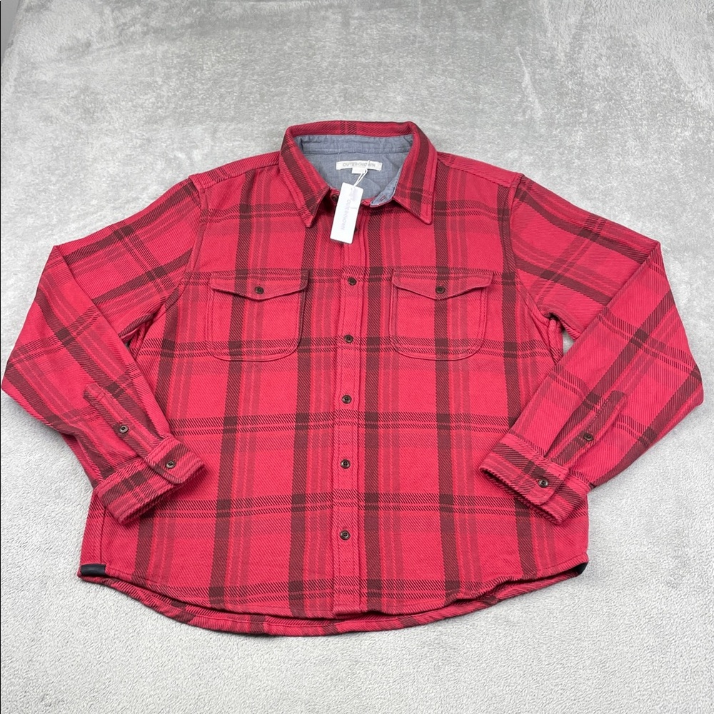 NEW Outerknown XXL‎ Men's Blanket Shirt 100% Organic Cotton Red, Brown